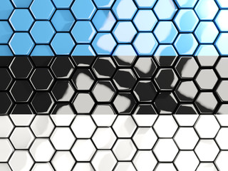 Flag of estonia, hexagon mosaic background