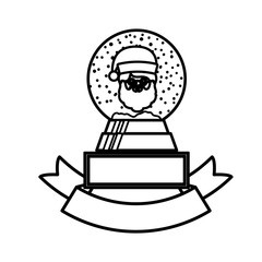 Santa and ribbon icon. Christmas season decoration and celebration theme. Isolated design. Vector illustration