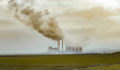 Nuclear power plant with contamination in rural area