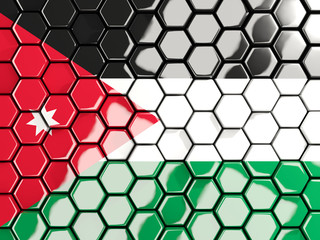 Flag of jordan, hexagon mosaic background