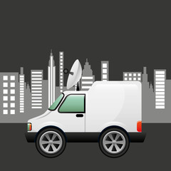 mini truck citi background design vector illustration eps 10