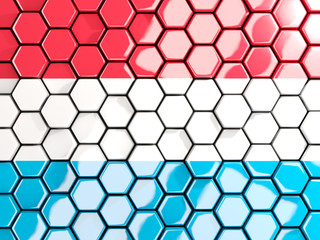 Flag of luxembourg, hexagon mosaic background