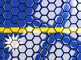 Flag of nauru, hexagon mosaic background