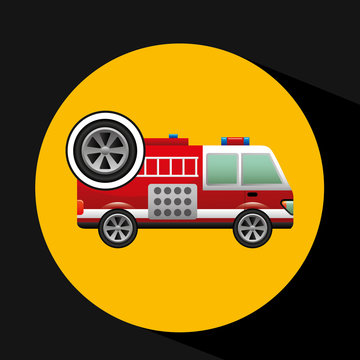firetruck icon wheel design vector illustration eps 10