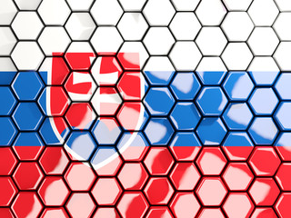 Flag of slovakia, hexagon mosaic background
