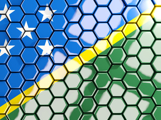 Flag of solomon islands, hexagon mosaic background