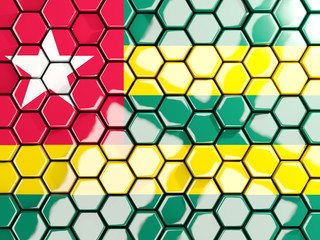 Flag of togo, hexagon mosaic background