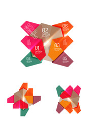 Abstract paper geometric infographic templates