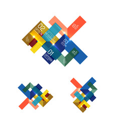 Set of abstract geometric paper graphic layouts