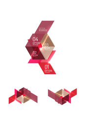 Set of abstract geometric paper graphic layouts