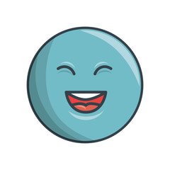 face circle emoticon kawaii style vector illustration design