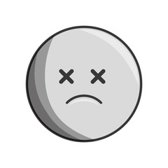 face circle emoticon kawaii style vector illustration design