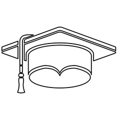 Obraz na płótnie Canvas Graduation cap icon. Graduation university education and school theme. Isolated design. Vector illustration