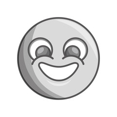 face circle emoticon kawaii style vector illustration design