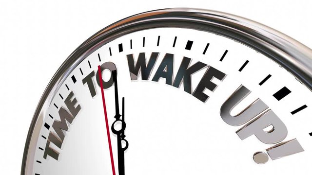 Time to Wake Up Alarm Clock Be Aware Pay Attention 3d Animation