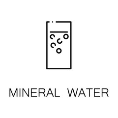 Mineral water flat icon or logo for web design.