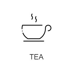 Tea flat icon or logo for web design.