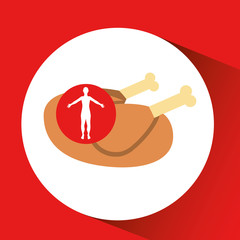 silhouette man concept chicken food icon vector illustration eps 10