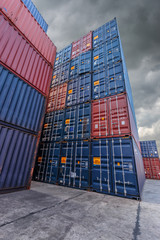 Fototapeta premium Industrial Container yard for Logistic Import Export business