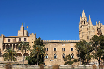 Fototapeta na wymiar La Seu Cathedral of Palma in Palma de Mallorca, Majorca, Spain