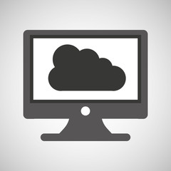technology monitor pc cloud graphic vector illustration eps 10