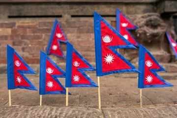 Gordijnen Small Nepal flag for sale in Kathmandu, Nepal © Mazur Travel