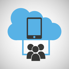 cloud connection social media smartphone vector illustration eps 10
