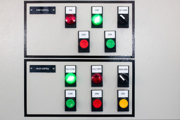 The pump and valve control panel