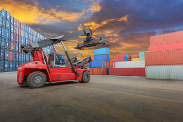 forklift  at container yard