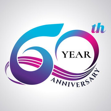 anniversary emblems 60 in anniversary concept template design