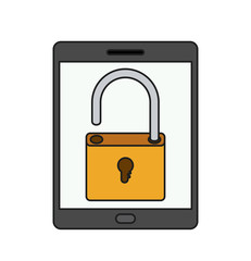 Padlock and tablet icon. Security system warning and protection theme. Isolated design. Vector illustration
