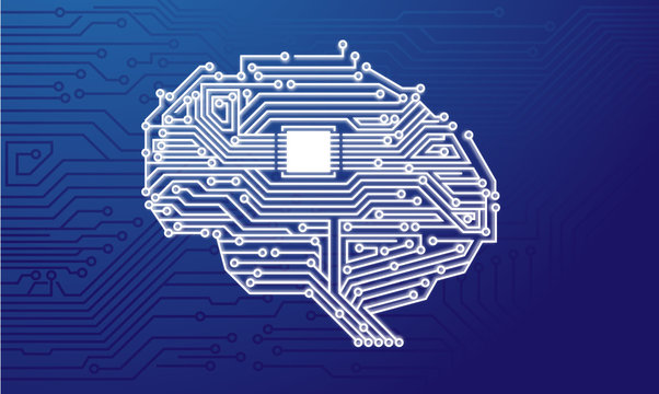 Electronic Brain Intelligent Circuit Board Vector Illustration Wallpaper
