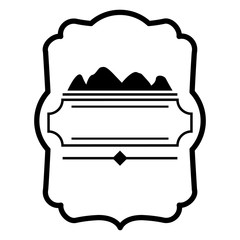 frame and mountains figure icon. Banner sticker badge and decorative theme. Isolated design. Vector illustration