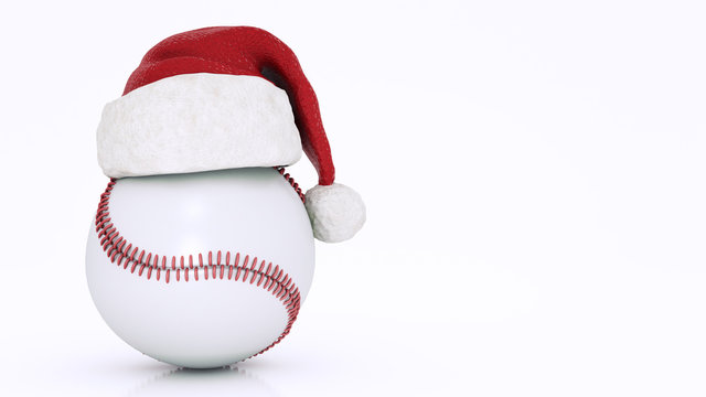 Christmas concept. Baseball ball. 3d rendering