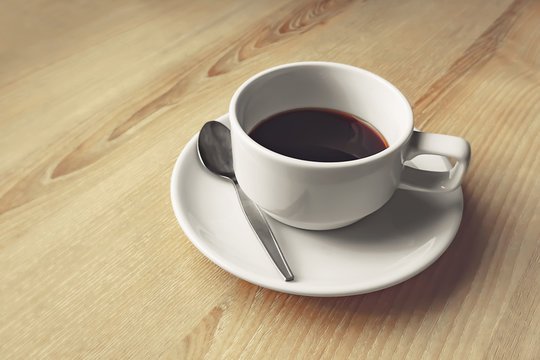 black coffee cup on table