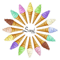 Sweet ice cream horn for every taste