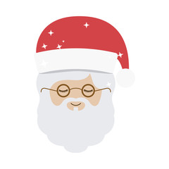 Santa icon. Christmas season decoration and celebration theme. Isolated design. Vector illustration