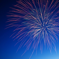 Brightly colorful fireworks background