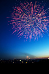 Brightly colorful fireworks background