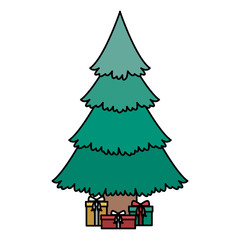 Pine tree icon. Christmas season decoration and celebration theme. Isolated design. Vector illustration