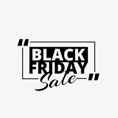 clean black friday sale promotional text in black color