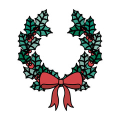 Crown icon. Christmas season decoration and celebration theme. Isolated design. Vector illustration