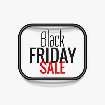 stylish black friday sale poster with dark frame and shadow