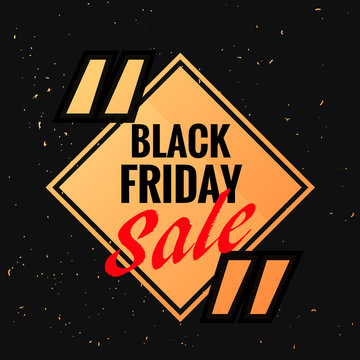 black friday symbol with sale discount option and quotation mark