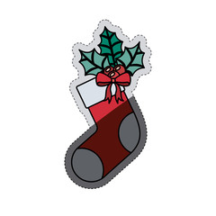 Boot icon. Christmas season decoration and celebration theme. Isolated design. Vector illustration