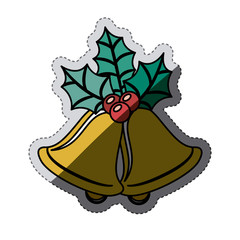 Bell icon. Christmas season decoration and celebration theme. Isolated design. Vector illustration