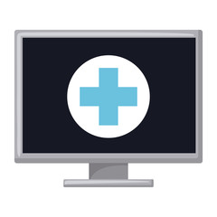 Obraz premium Computer icon. Medical health care and hospital theme. Isolated design. Vector illustration