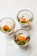  background Noodle soup in mini glass