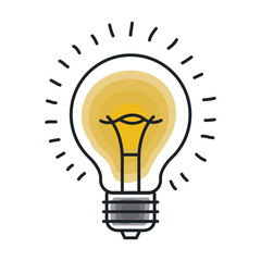 Light bulb draw icon. Energy power technology and electricity theme. Isolated design. Vector illustration