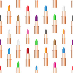 beauty woman care lipstick color seamless pattern eps10